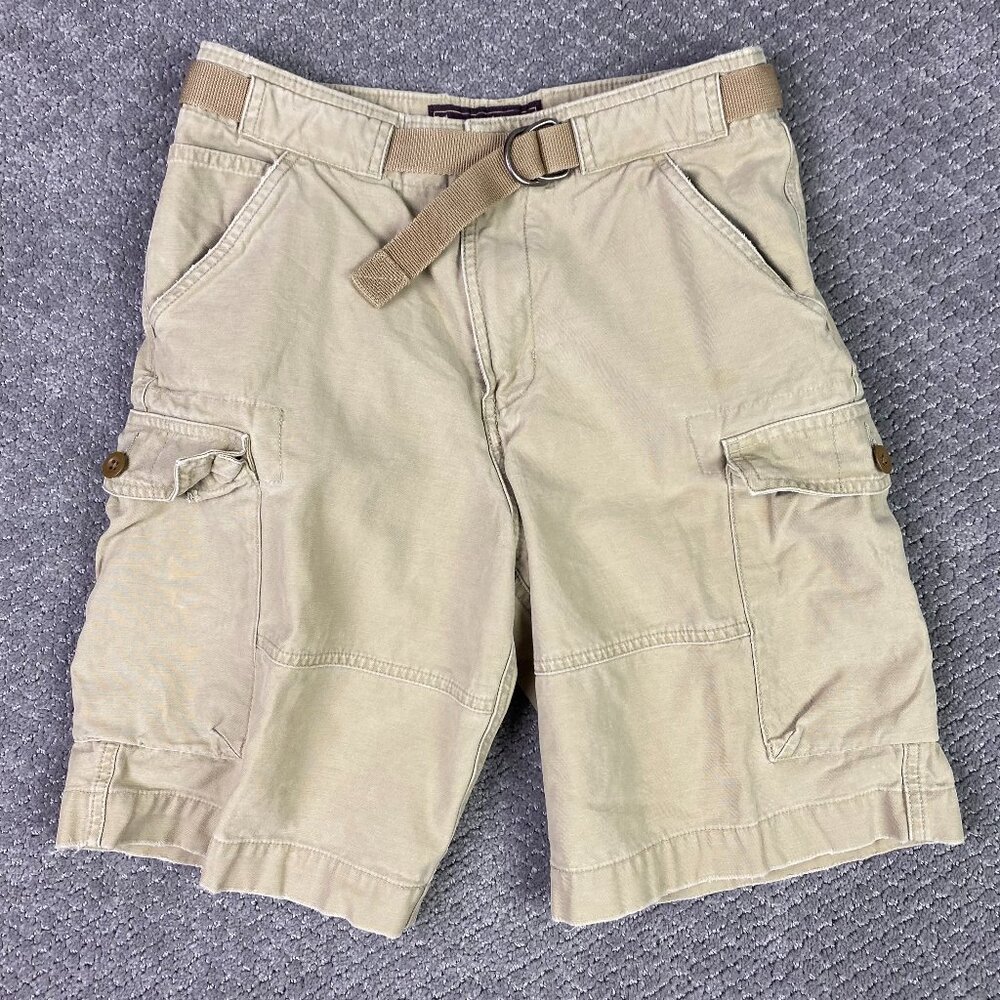 Vintage Y2K Abercrombie & Fitch Cargo Shorts Youth Boy's Size 12 Belted D Ring